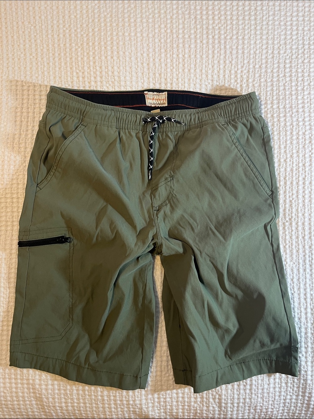 Weatherproof Olive Green Cargo Drawstring Shorts